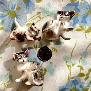 Japanese bone china animal figurine lot- kittens/cats